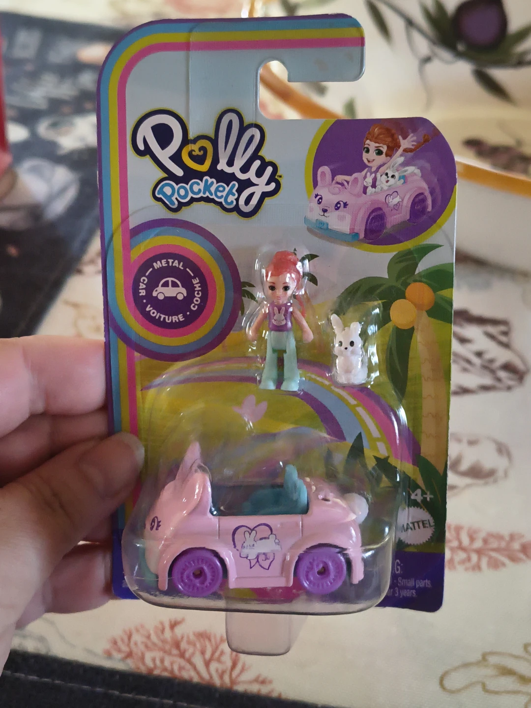 Polly Pocket Compact Toy Car with Figure and Bunny - photo 4