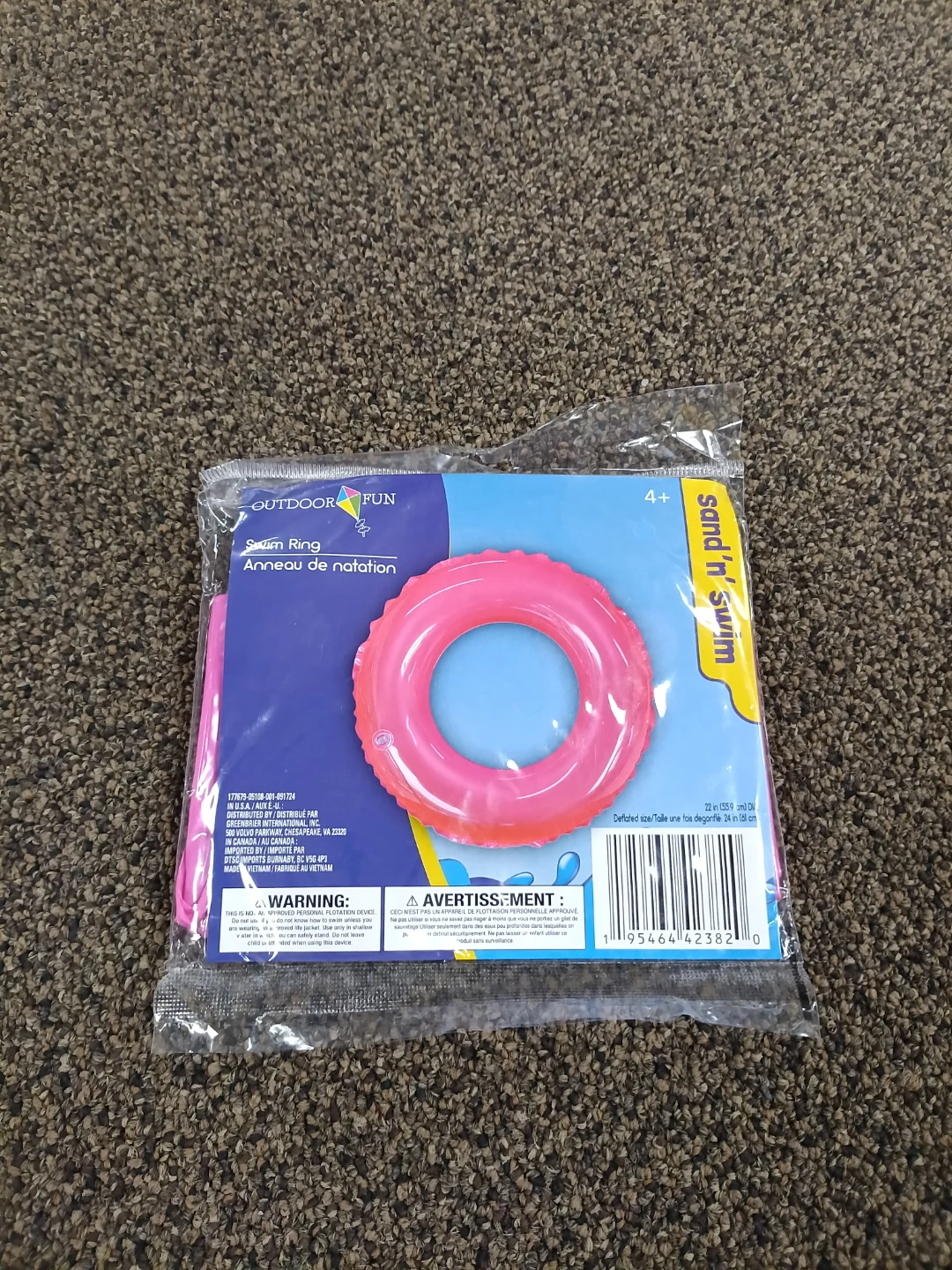 Inflatable Swim Ring — Neon Pink