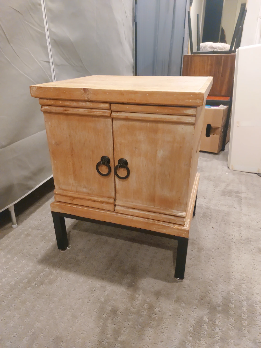 Wood Accent Cabinet with Ring Pulls