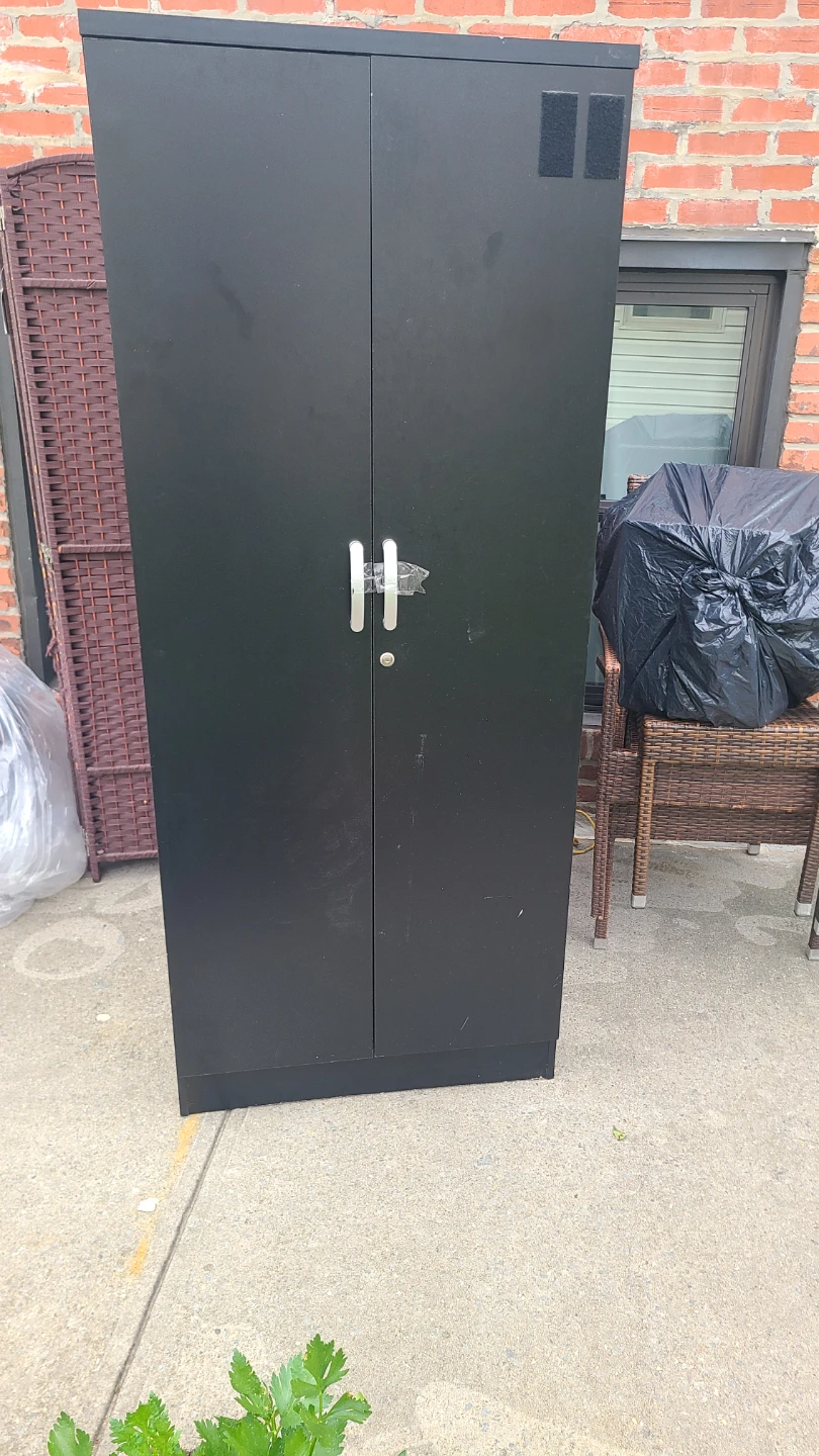 Black Storage Cabinet with Double Doors - photo 2
