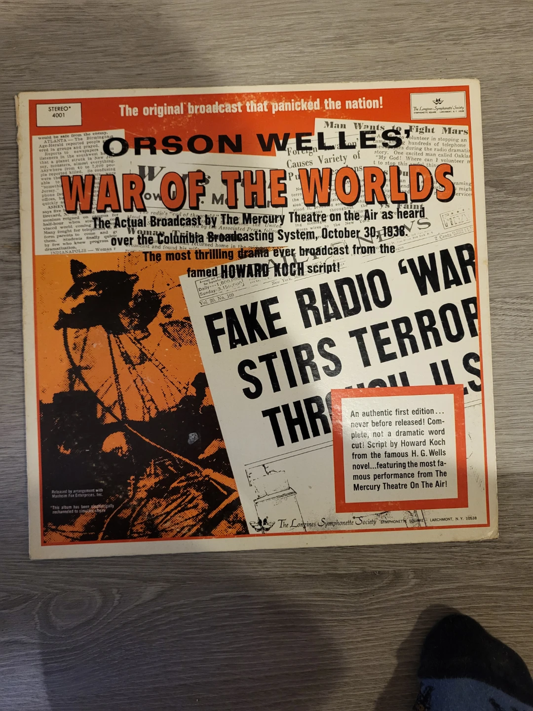 Orson Welles War of the Worlds Vinyl Record