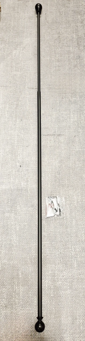 Black Curtain Rods Adjustable 41"-72", 5/8" Diameter - photo 3