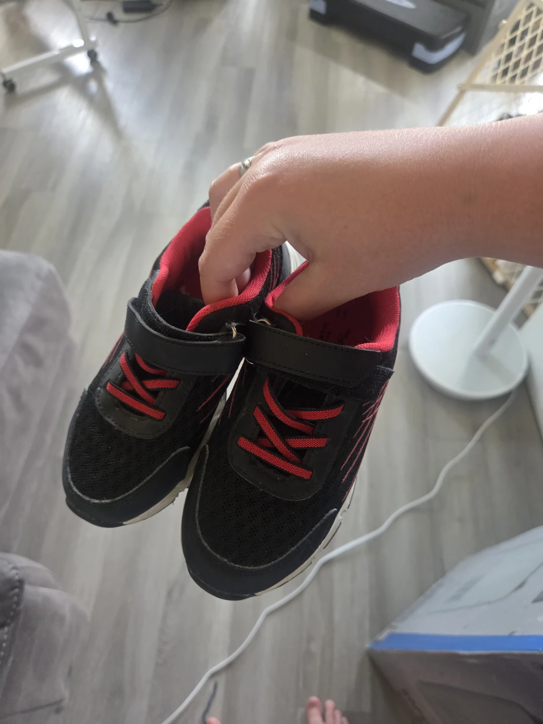 Kids' Black and Red Athletic Shoes