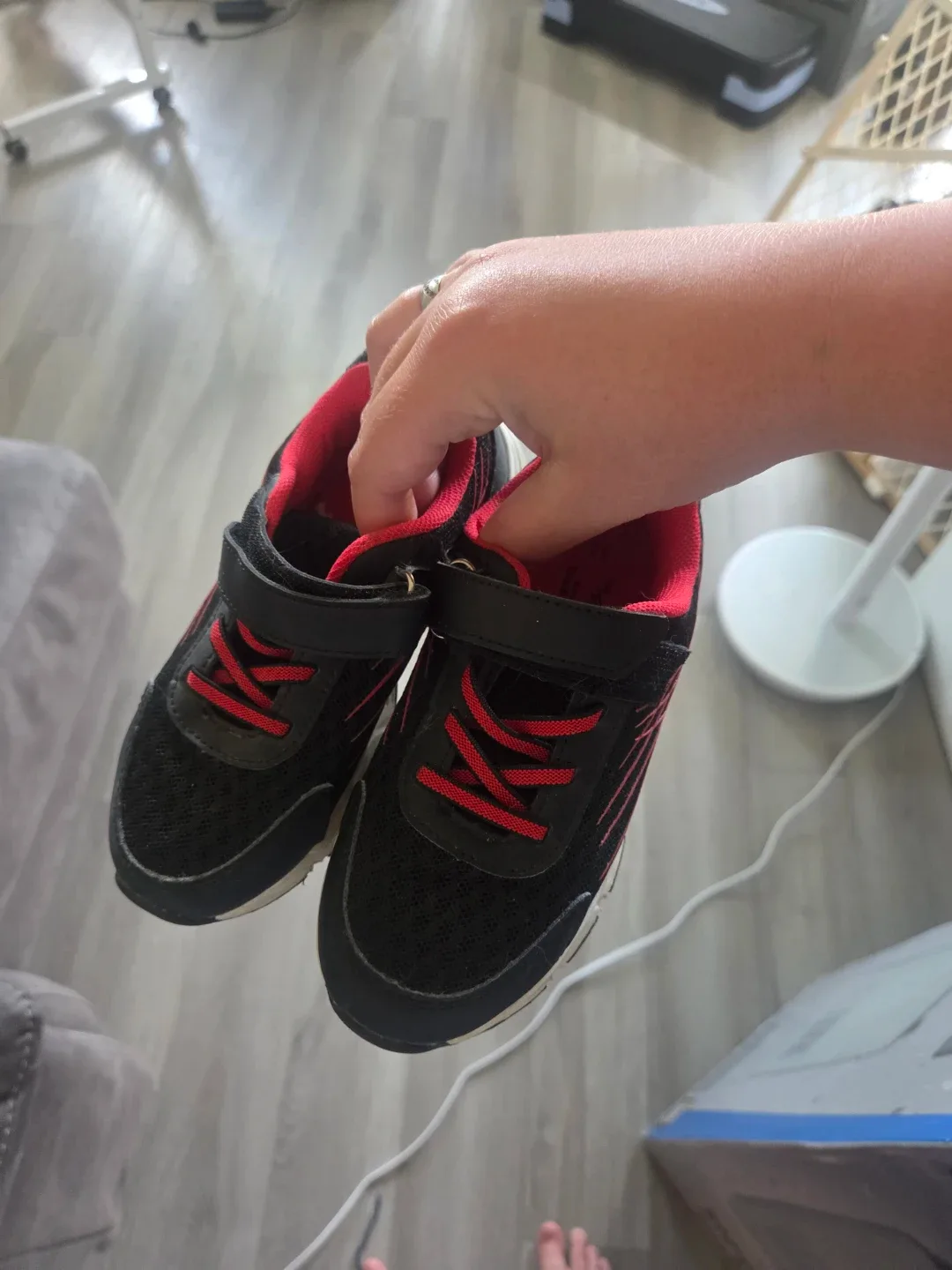 Kids' Black and Red Athletic Shoes