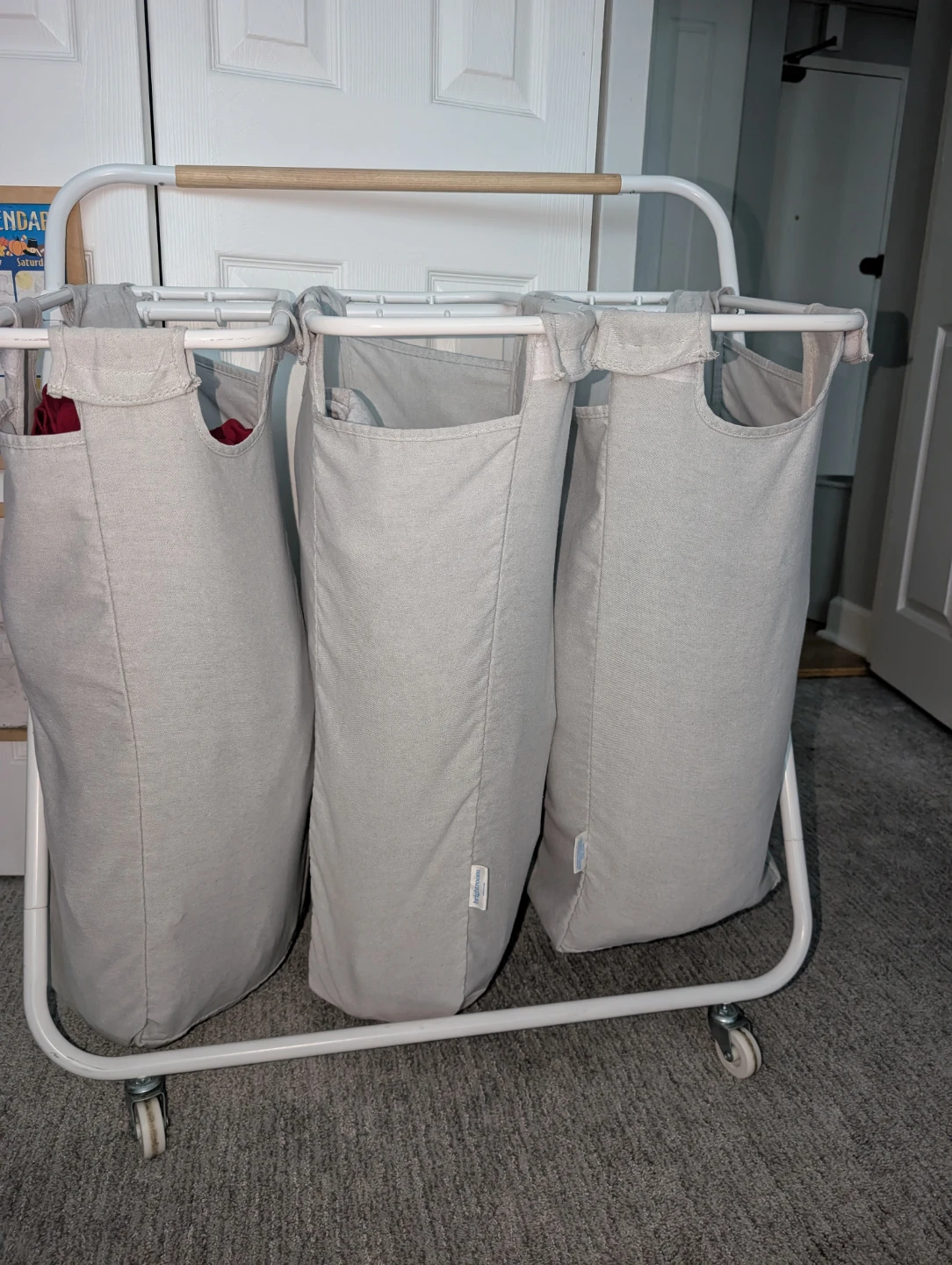 Brightroom 3-Bin Rolling Laundry Sorter Cart