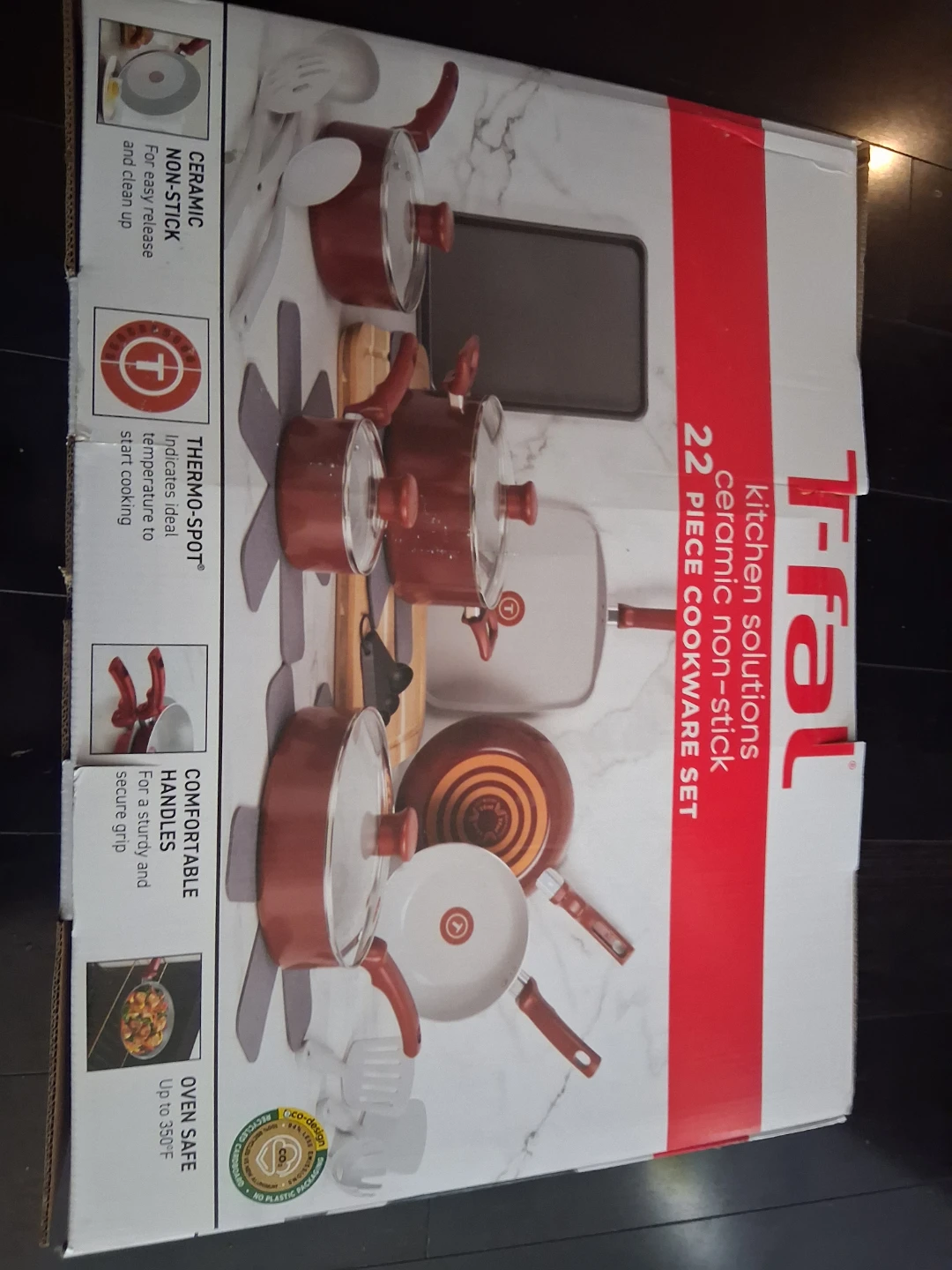 T-fal Ceramic Non-Stick 22 Piece Cookware Set - photo 2