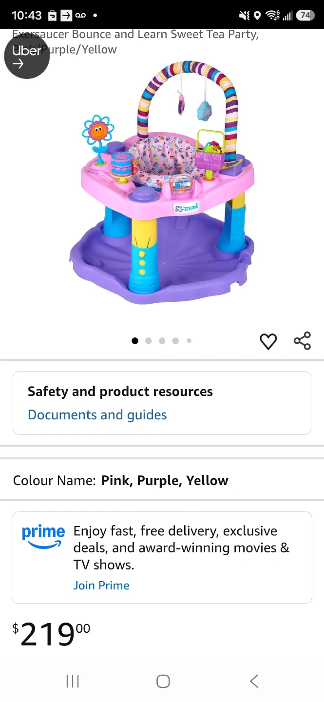 Exersaucer Bounce and Learn Sweet Tea Party