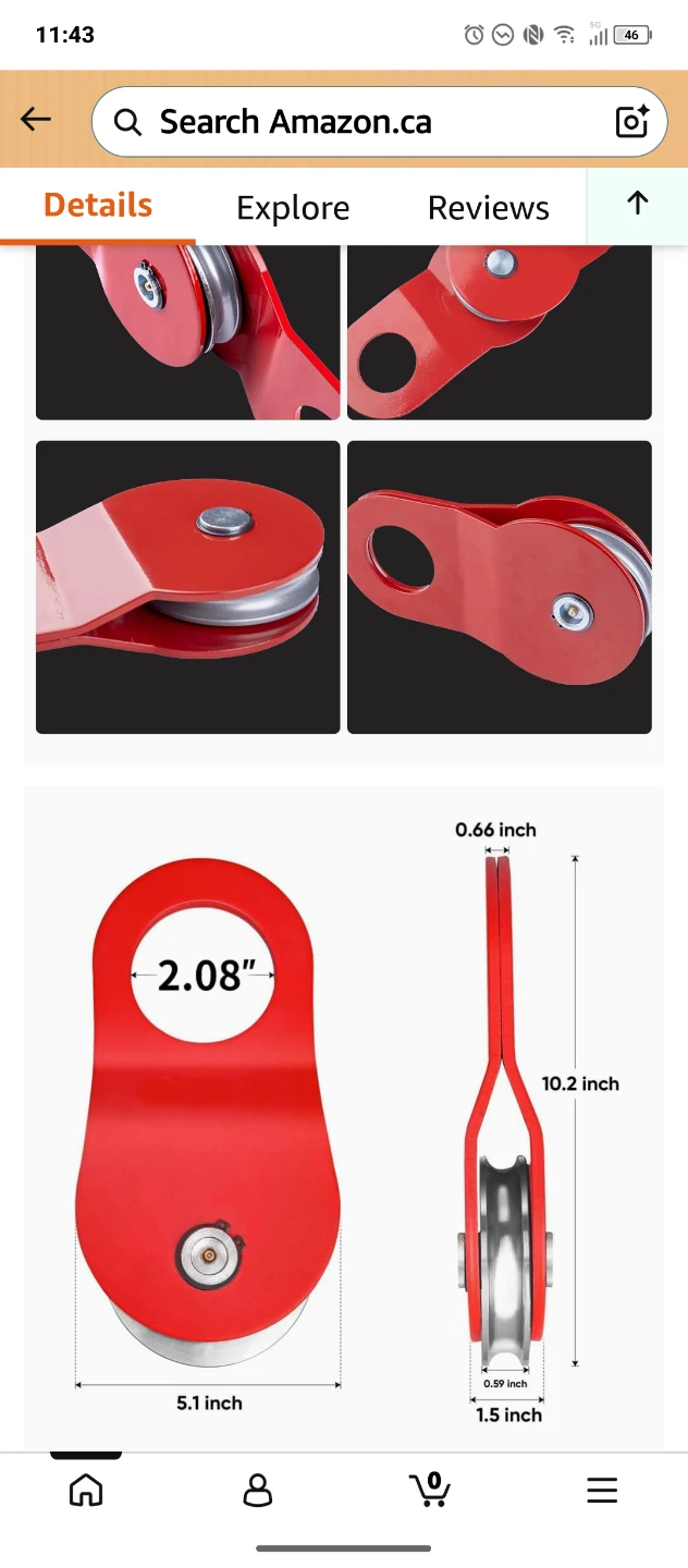 RUGCEL 10T Heavy Duty Snatch Block Pulley - photo 2