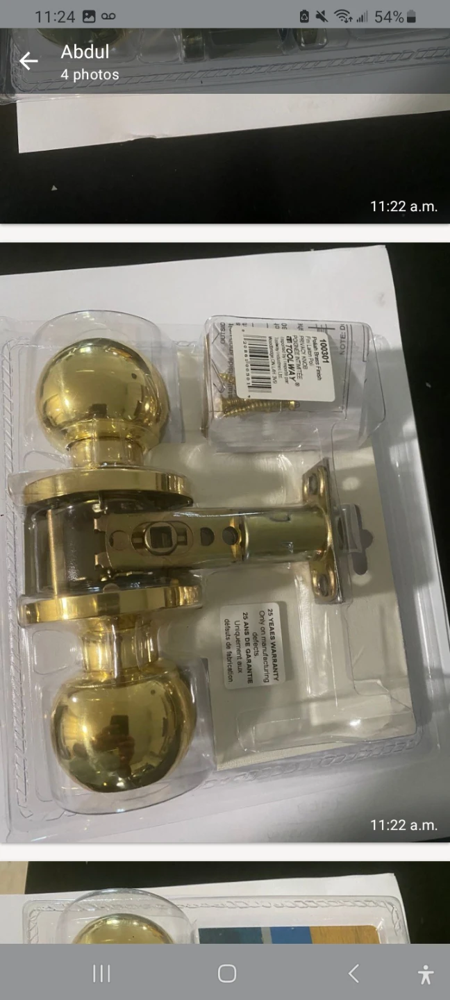 Tough Guard Home Collection Privacy Door Knobs - Brass - photo 2