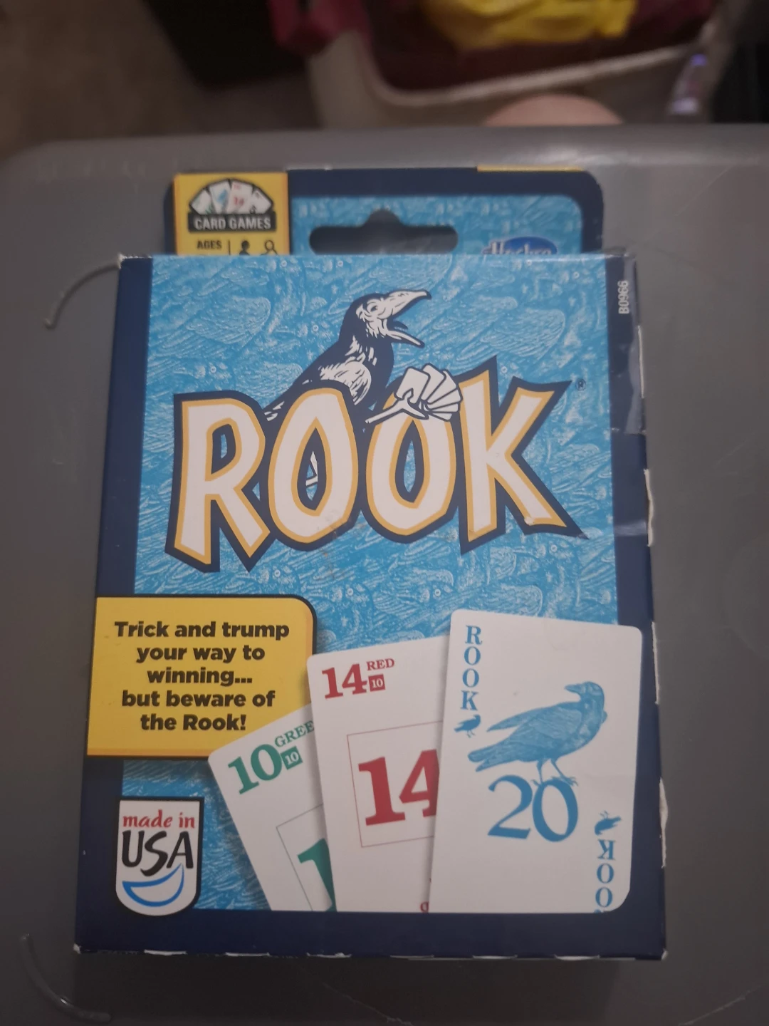 Rook Card Game by Hasbro,and Qwixx fast family dice game.