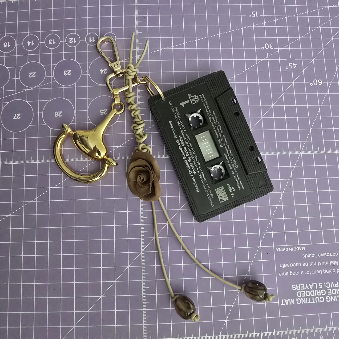 Handmade Cassette Tape Bag Charm/Key Charm