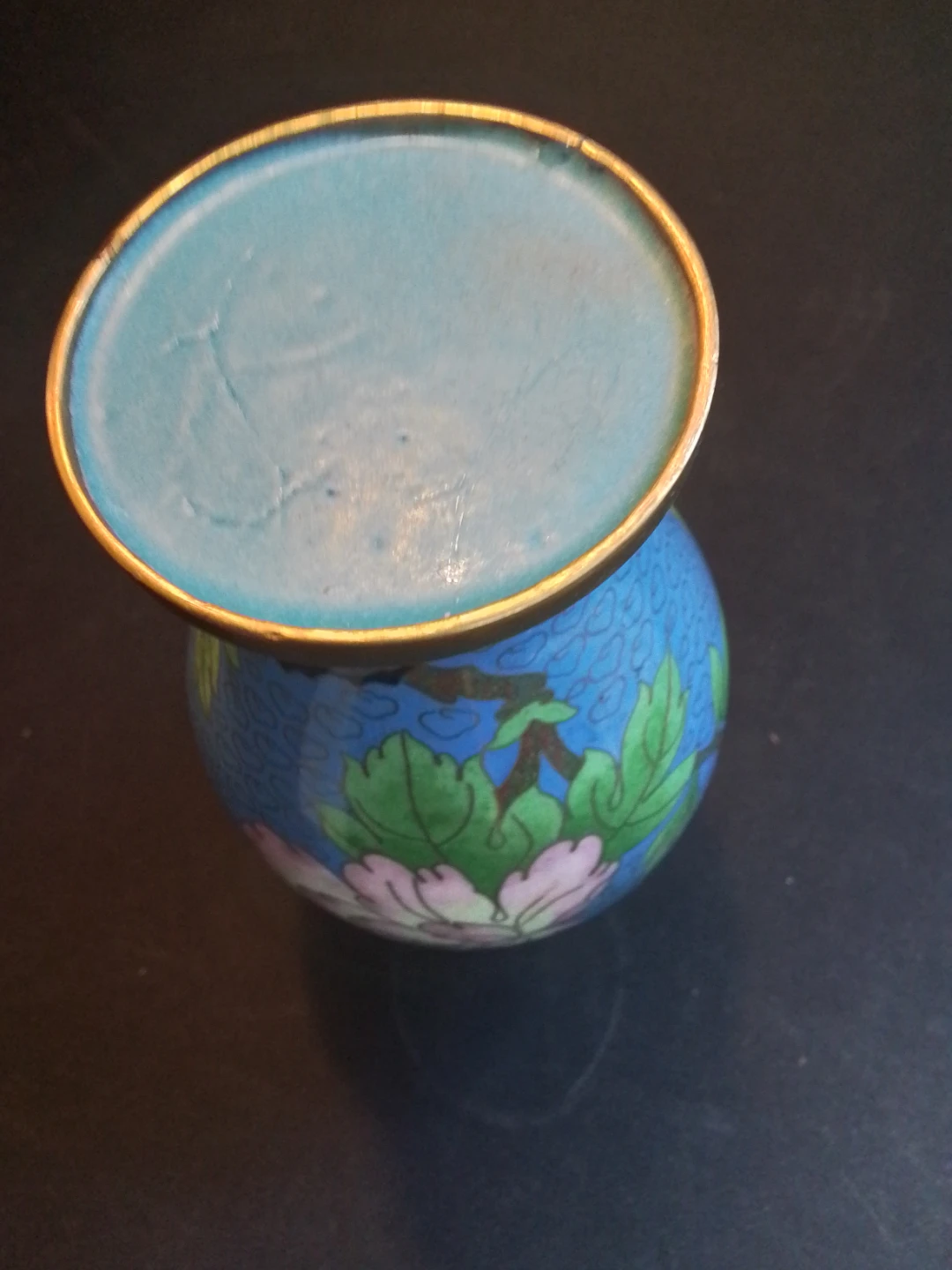 Cloisonné Vase with Floral and Bird Design - photo 5
