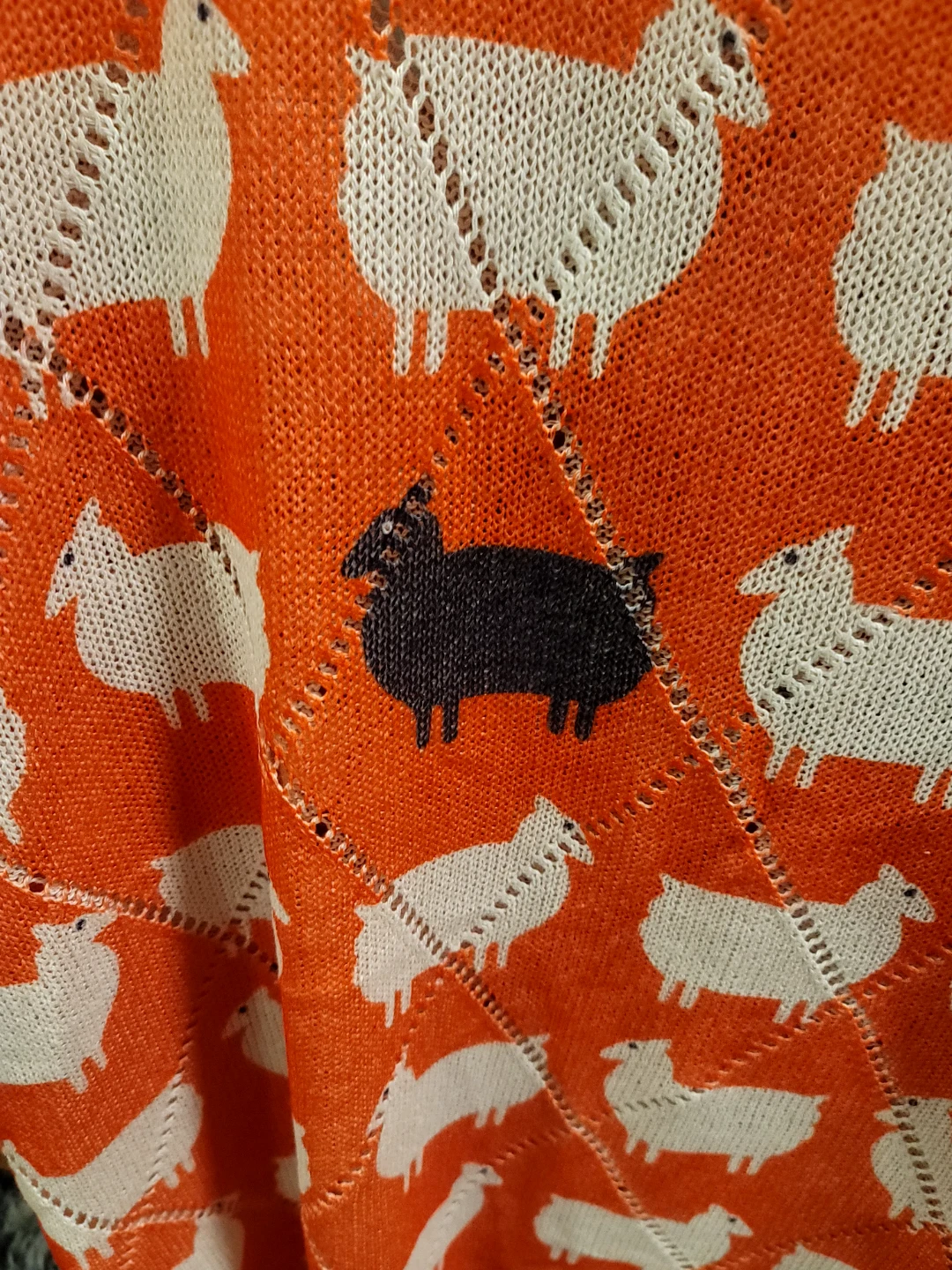 Women's Orange Sheep Knit Sweater-XXL - photo 3