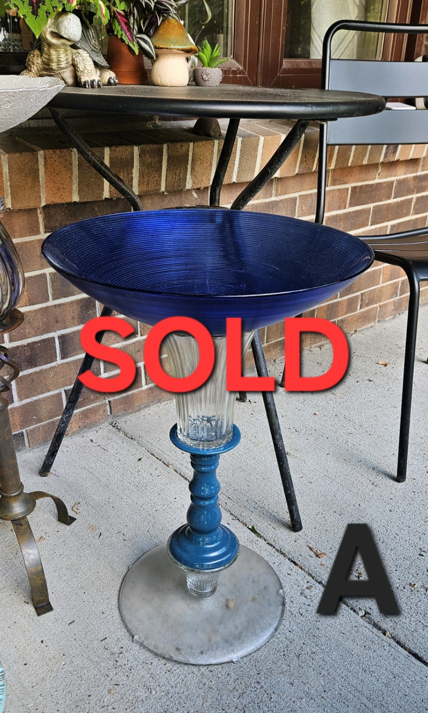 Upcycled Glass & Ceramic Bird Baths – One-of-a-Kind Garden Art! - photo 5