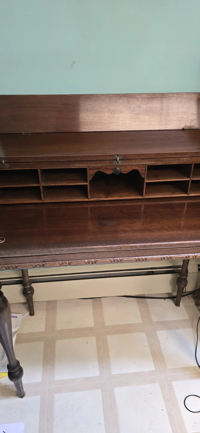 Antique Wooden  Desk with Shelves - photo 5