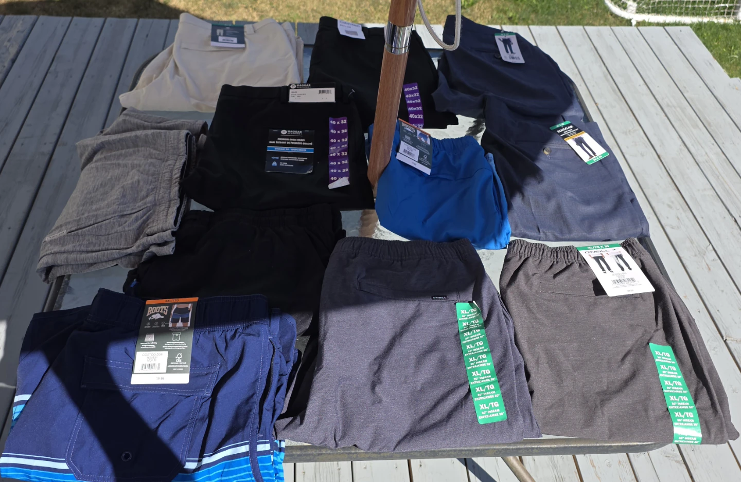 Assorted Men's Clothes: Pants, Shorts, Casual and Dress Shirts
