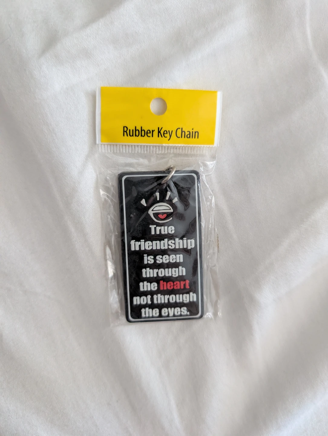 Brand New Rubber Key Chain with Friendship Quote