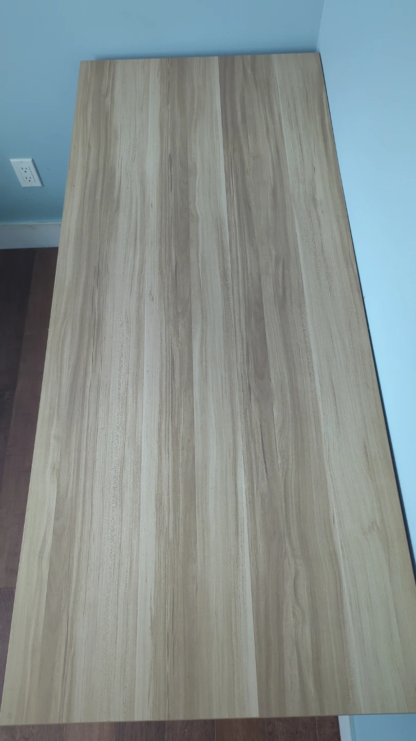 Simple Wood Desk with Black Metal Frame - photo 2