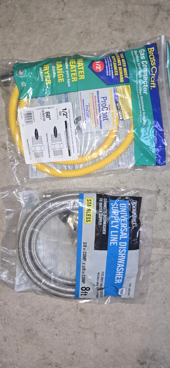 BrassCraft Gas Connector & Everbilt Dishwasher Supply Line