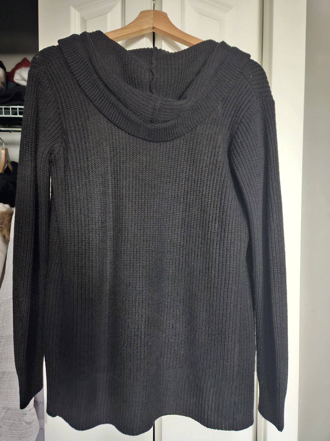 Black hooded cardigan - photo 2