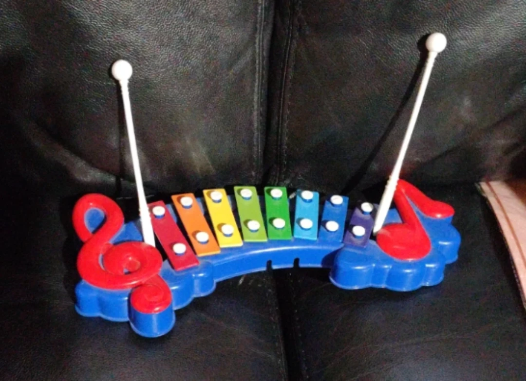 Toy xylophone with musical notes