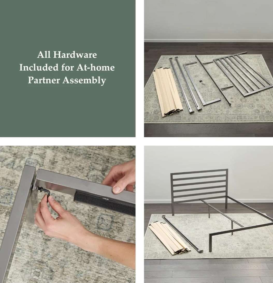 Edenbrook Cassidy Twin Metal Platform Bed Frame with Headboard - photo 4