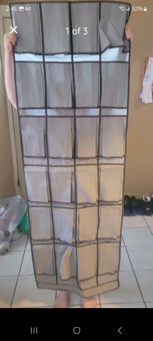 24 Pocket Over-the-Door Organizer - Grey Mesh