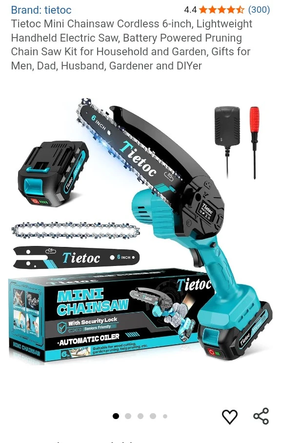 Tietoc Mini Chainsaw Cordless 6-inch - photo 2