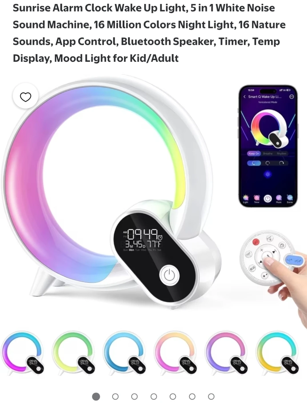 Sunrise Alarm Clock Wake Up Light with Remote - photo 4