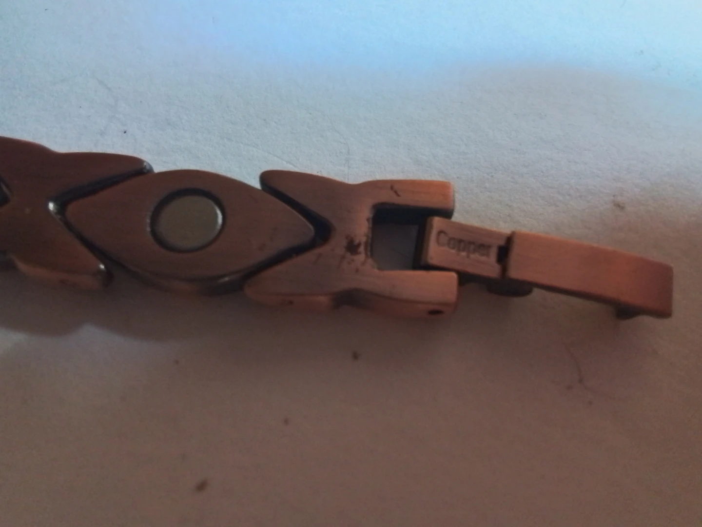 Copper Magnetic Bracelet with Rhinestones - photo 4