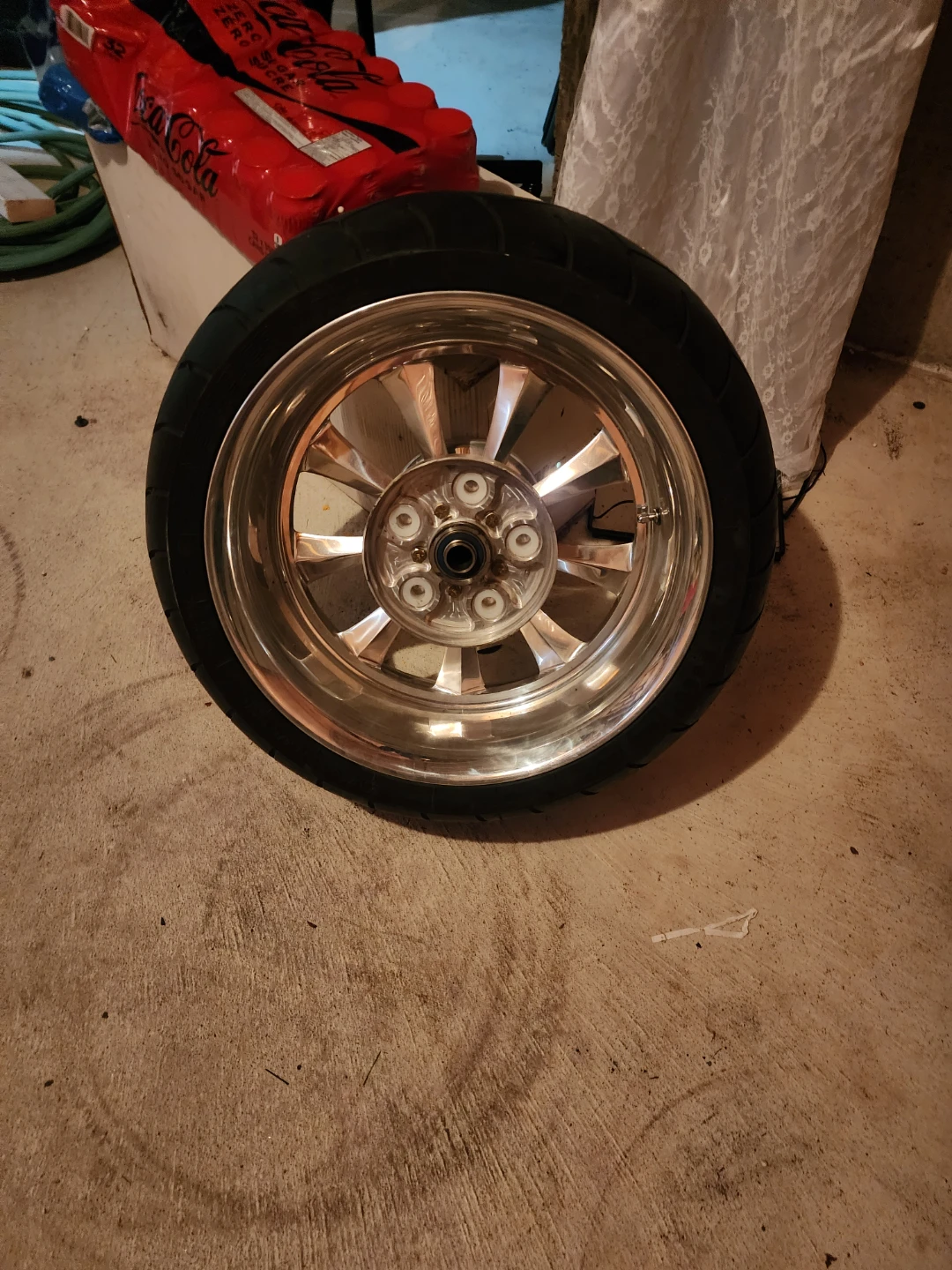 Chrome Motorcycle Wheel with Tire