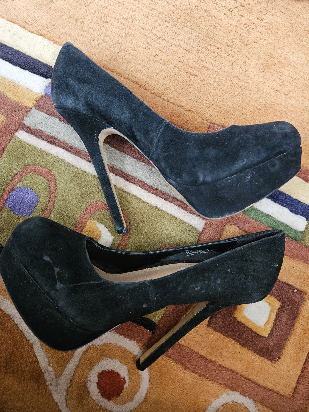 Steve Madden Black Suede Platform Heels - photo 2