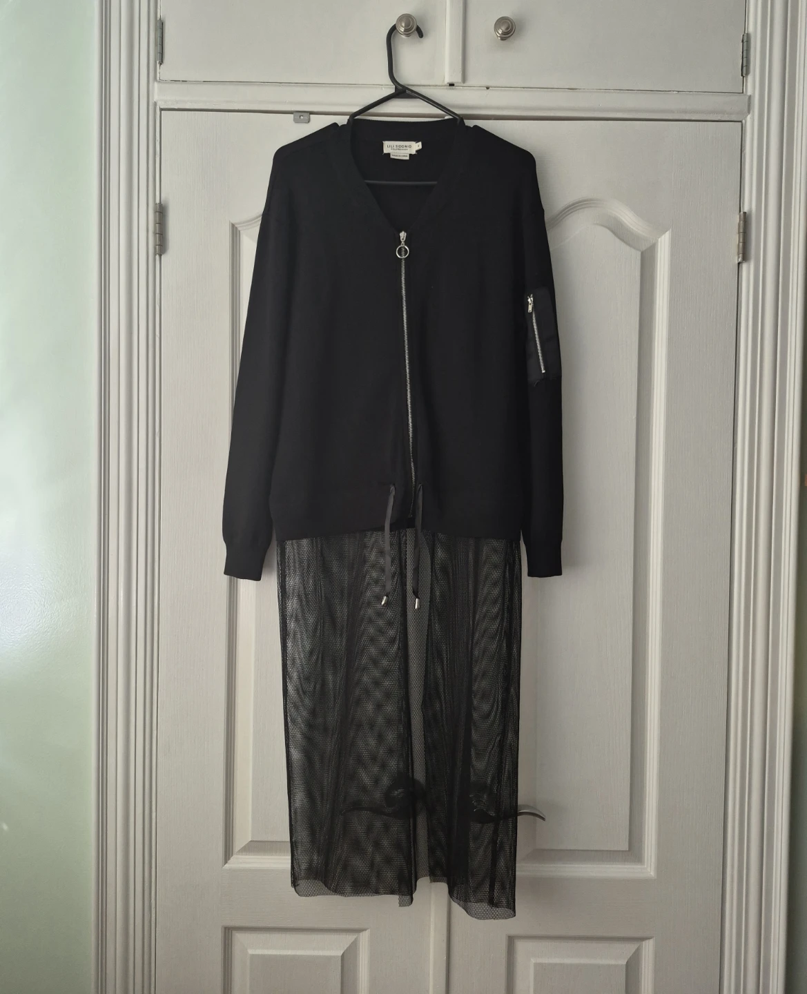 Lili Sidonio x Molly Bracken Black Mesh Duster Jacket (M) - photo 2