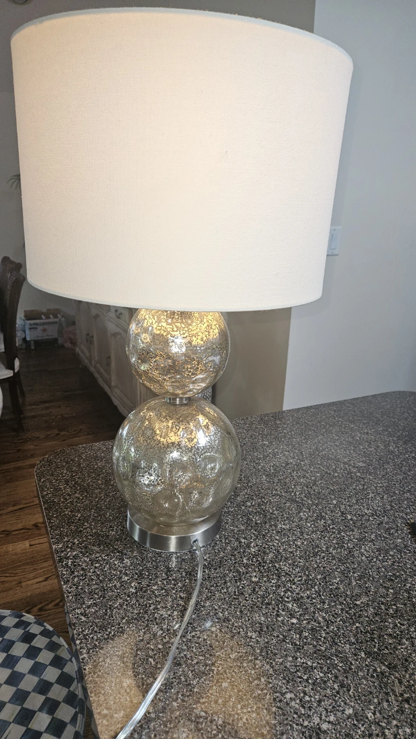 Silver Contemporary Lamps w/ Shade - photo 2