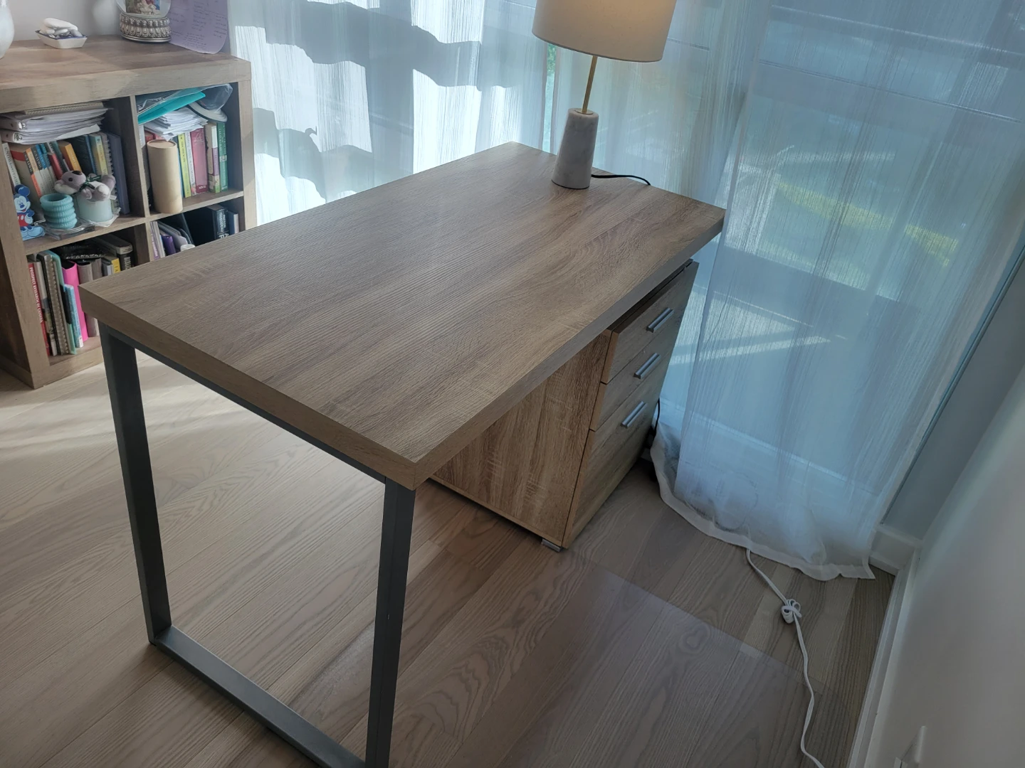 Wooden desk with drawers