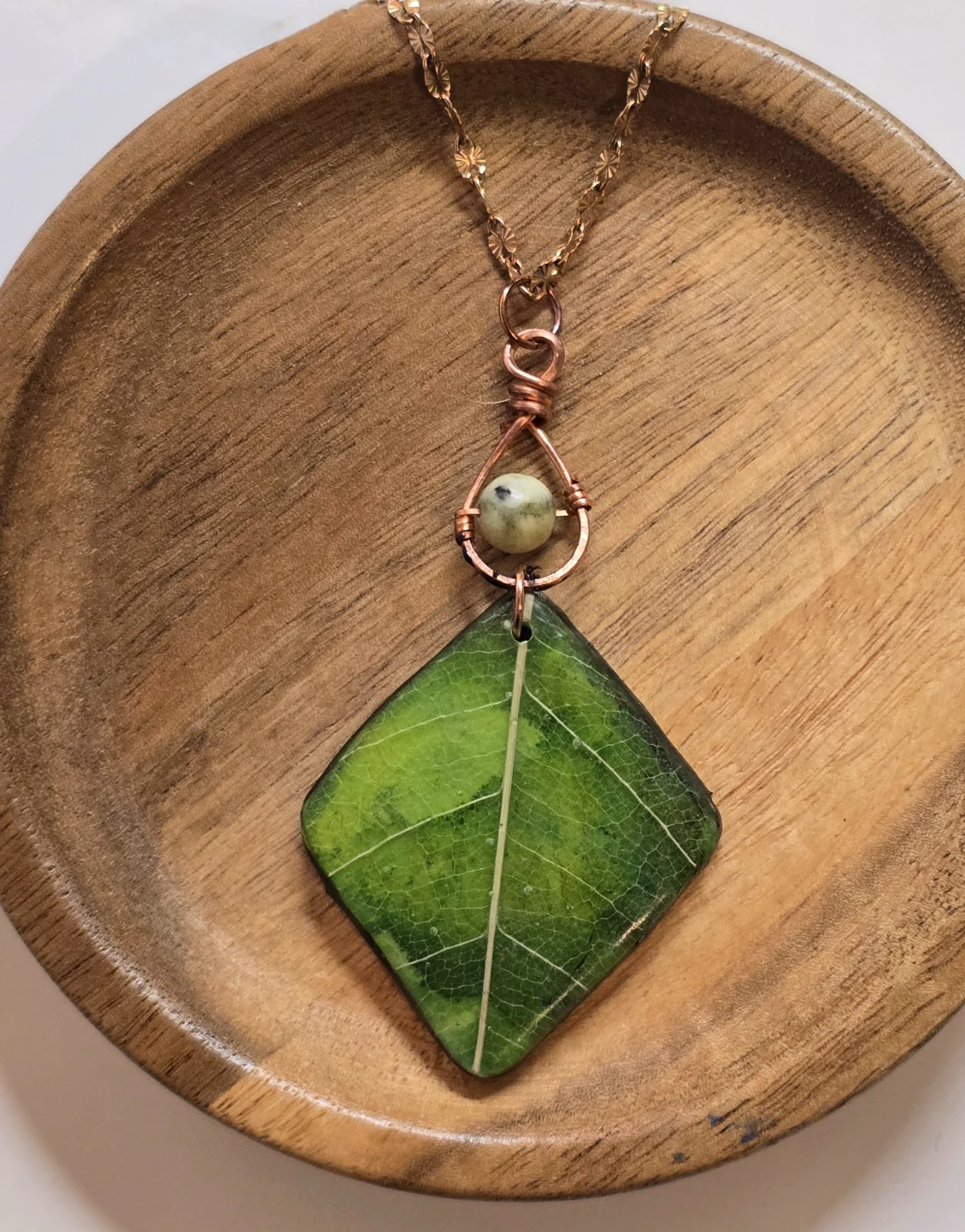 Handmade Real Skeleton Leaf Pendant Necklace - photo 4