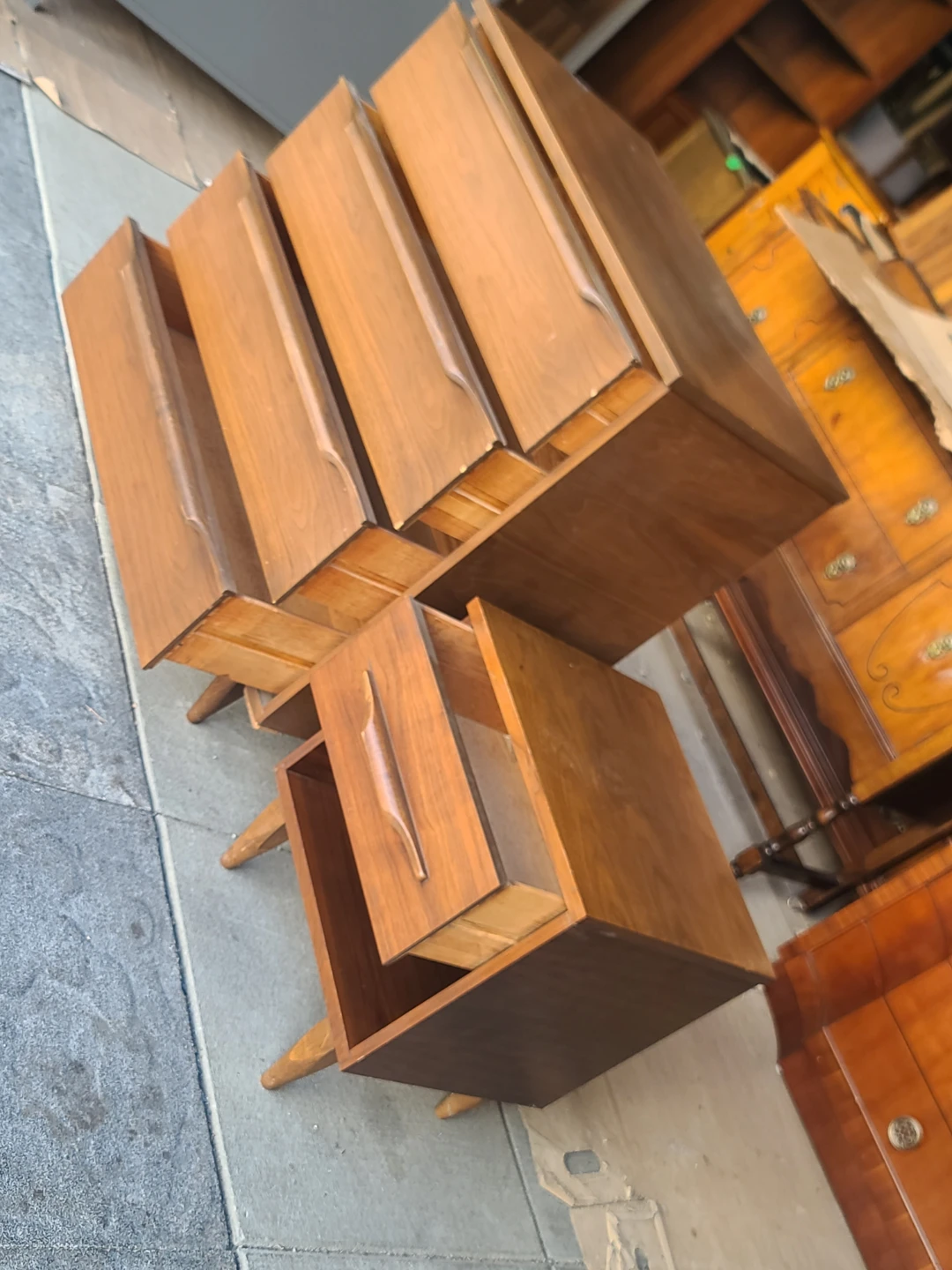 Mid-Century Modern Walnut Dresser & Nightstand Set - photo 2