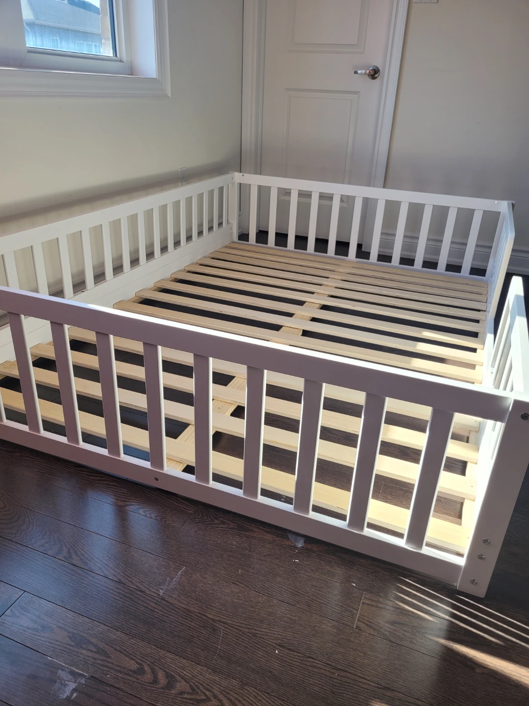 White Toddler Bed Frame with Guard Rails - photo 2