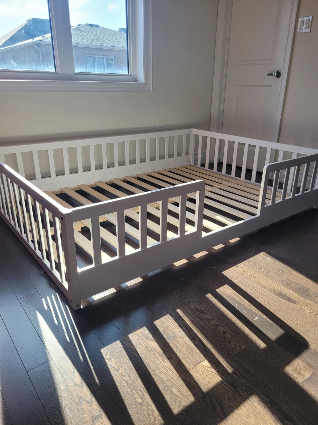 White Toddler Bed Frame with Guard Rails - photo 3