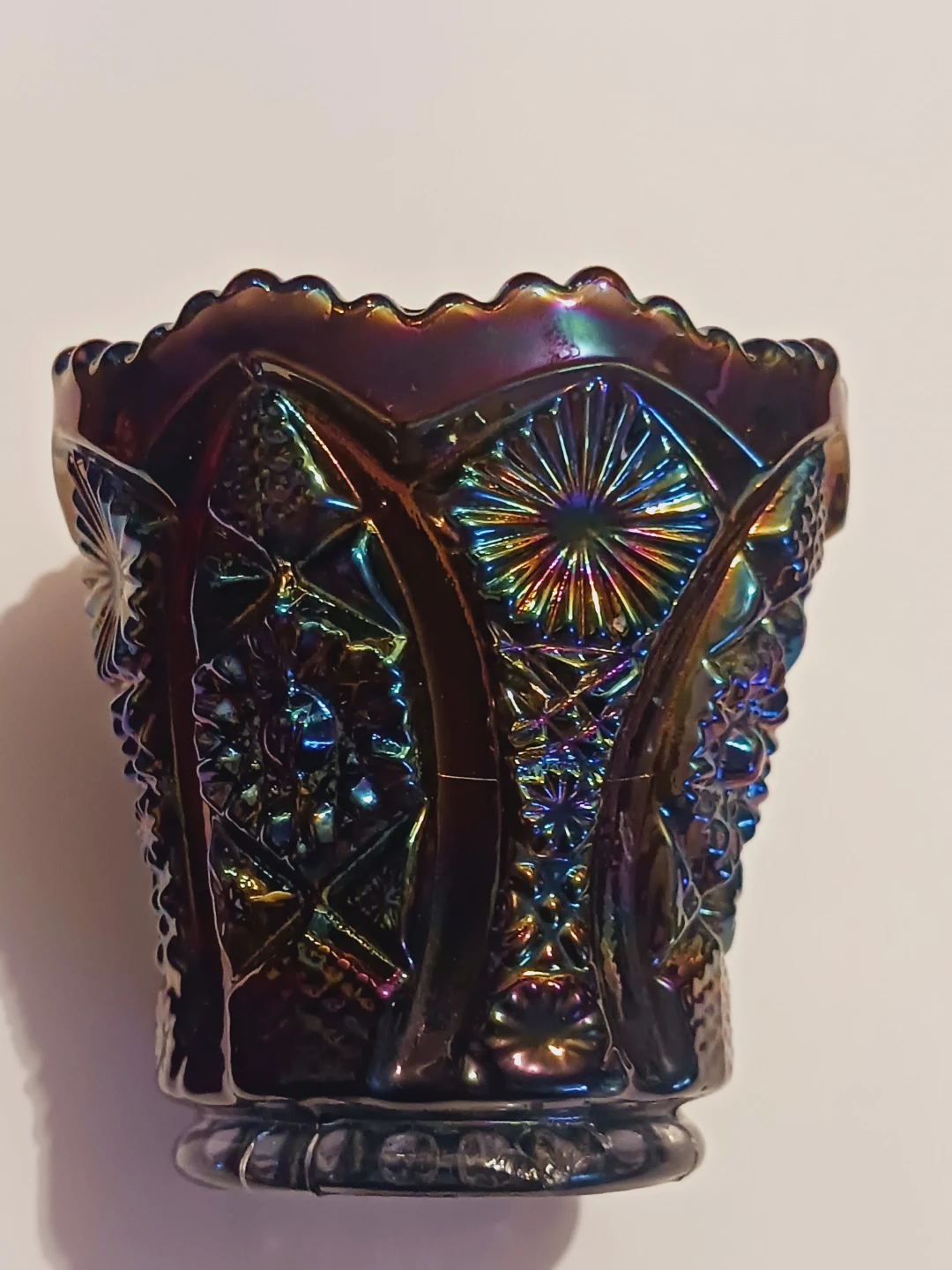 Imperial Purple Amethyst Carnival Glass Toothpick Holder - photo 4