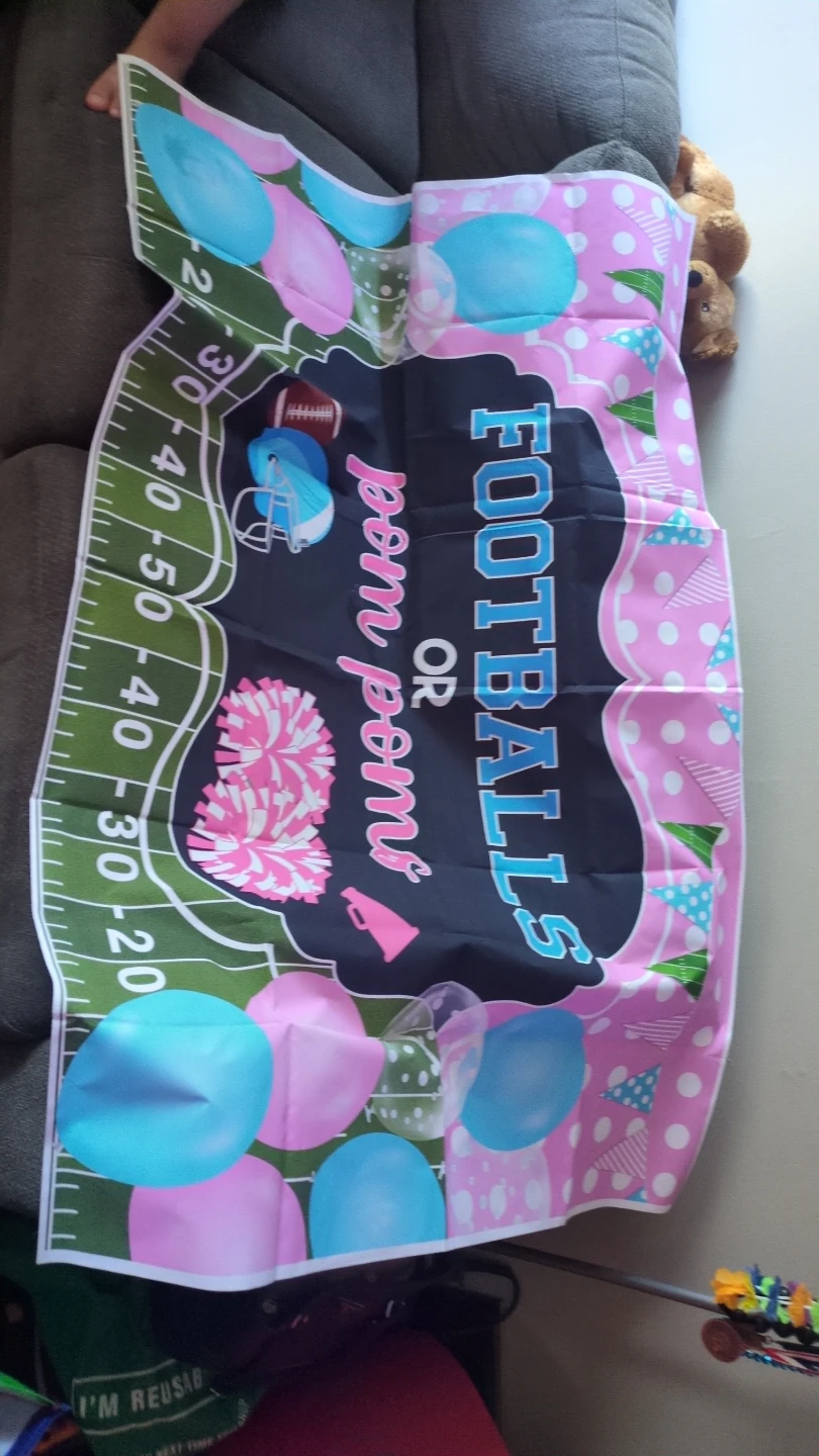 Baby Shower "Football or Pom Poms" Gender Reveal Decor Set - photo 3