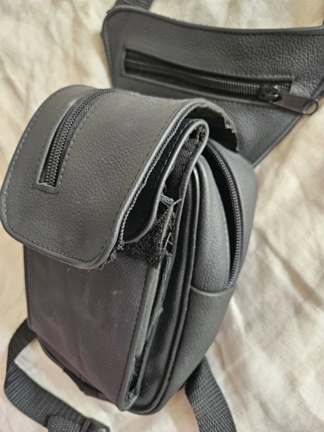 Black Leather Leg Holster Bag - photo 3