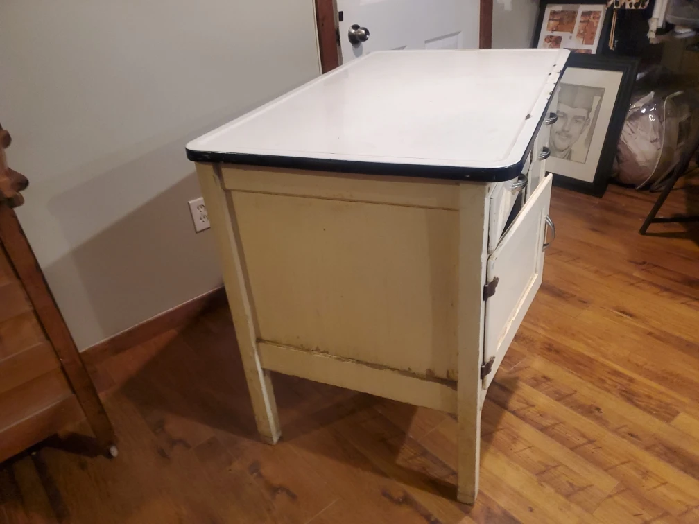 Vintage Kitchen Cabinet with Enamel Top - photo 2