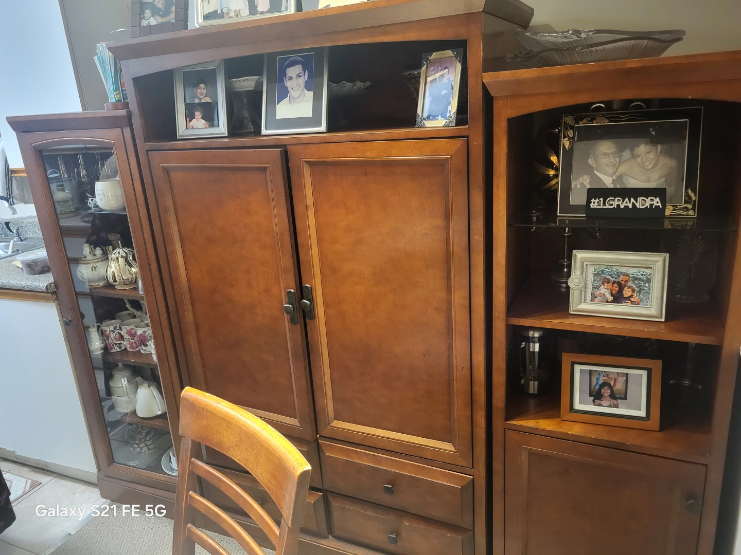 Wooden Entertainment Unit with Storage - photo 2