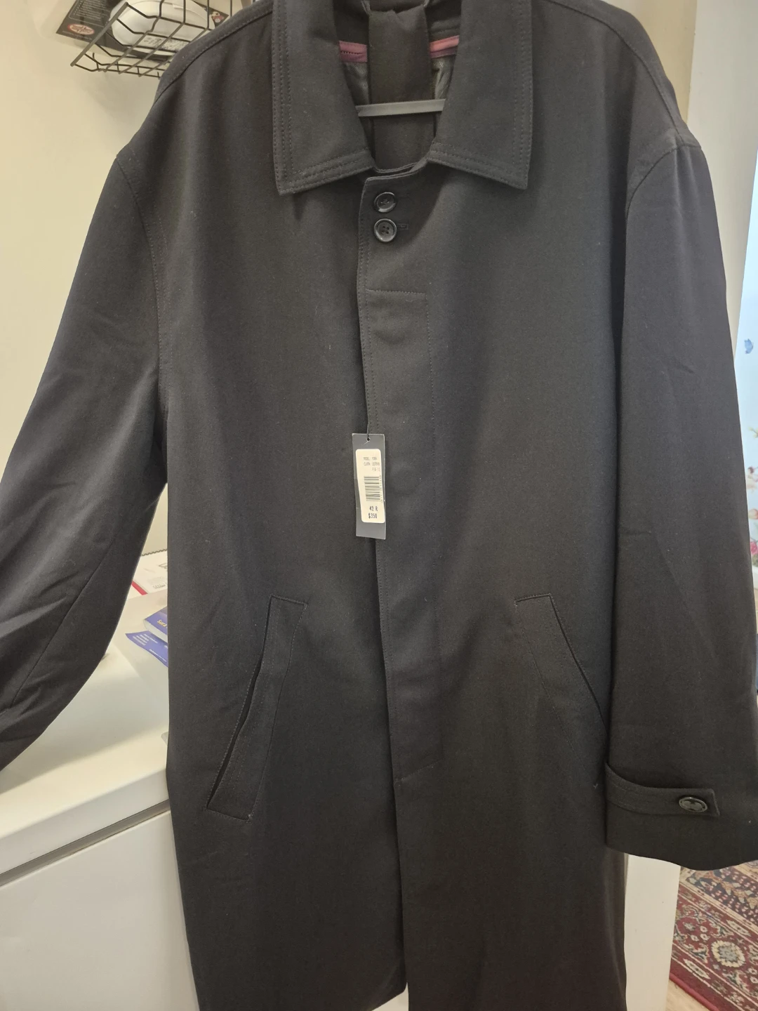 JONES NEW YORK Men's Black Coat Size 42R - photo 3