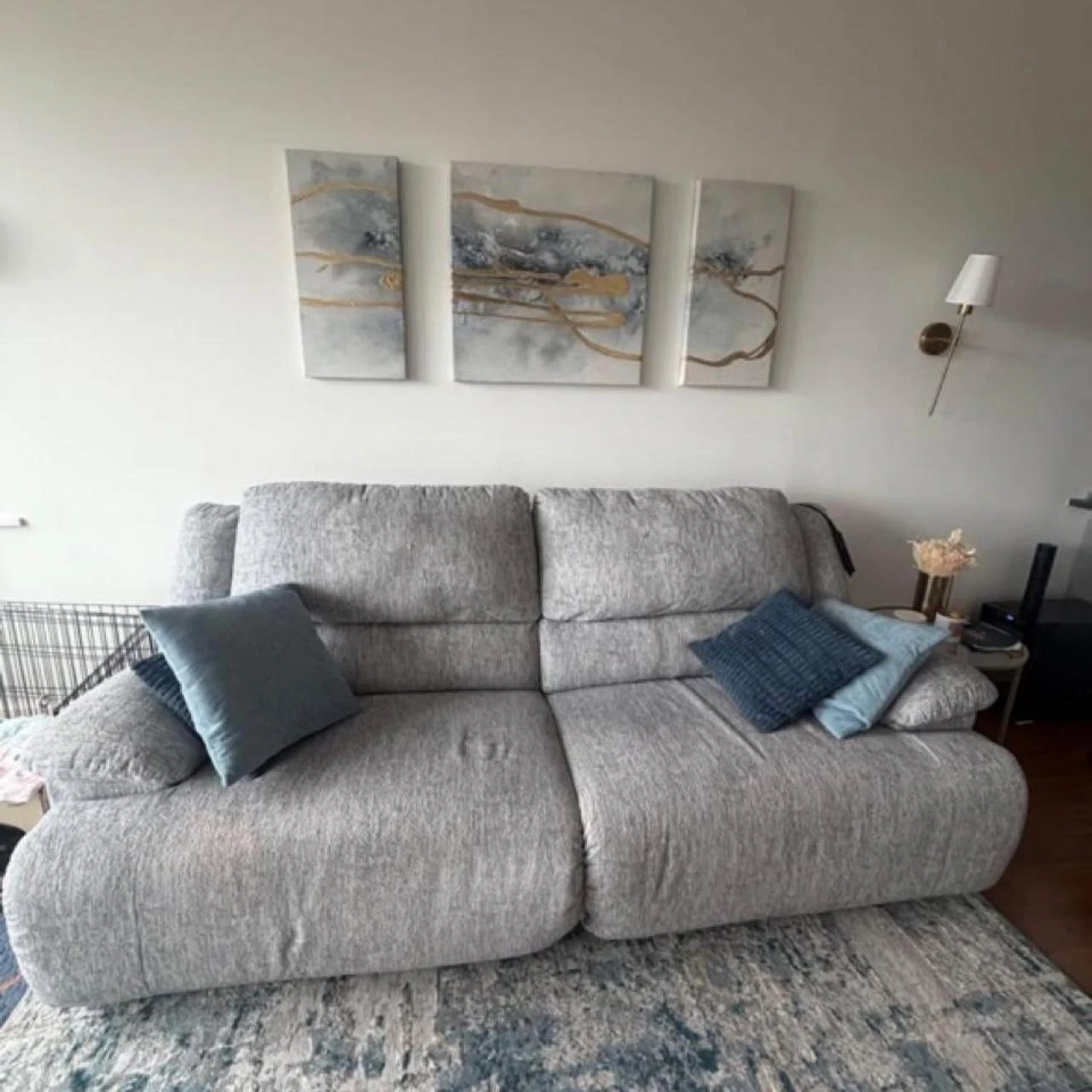 Grey Reclining Sofa
