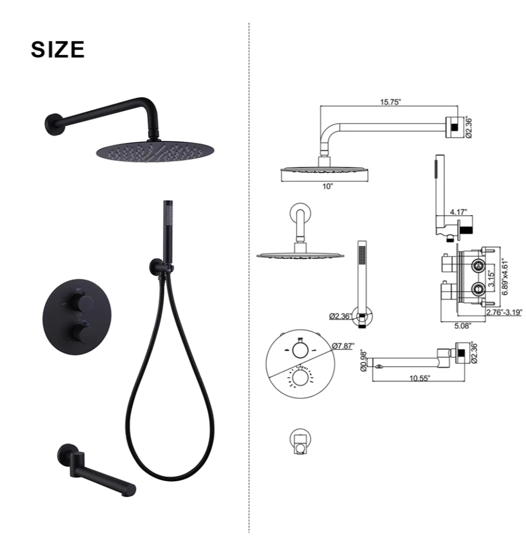 Black Matte Shower System - photo 2