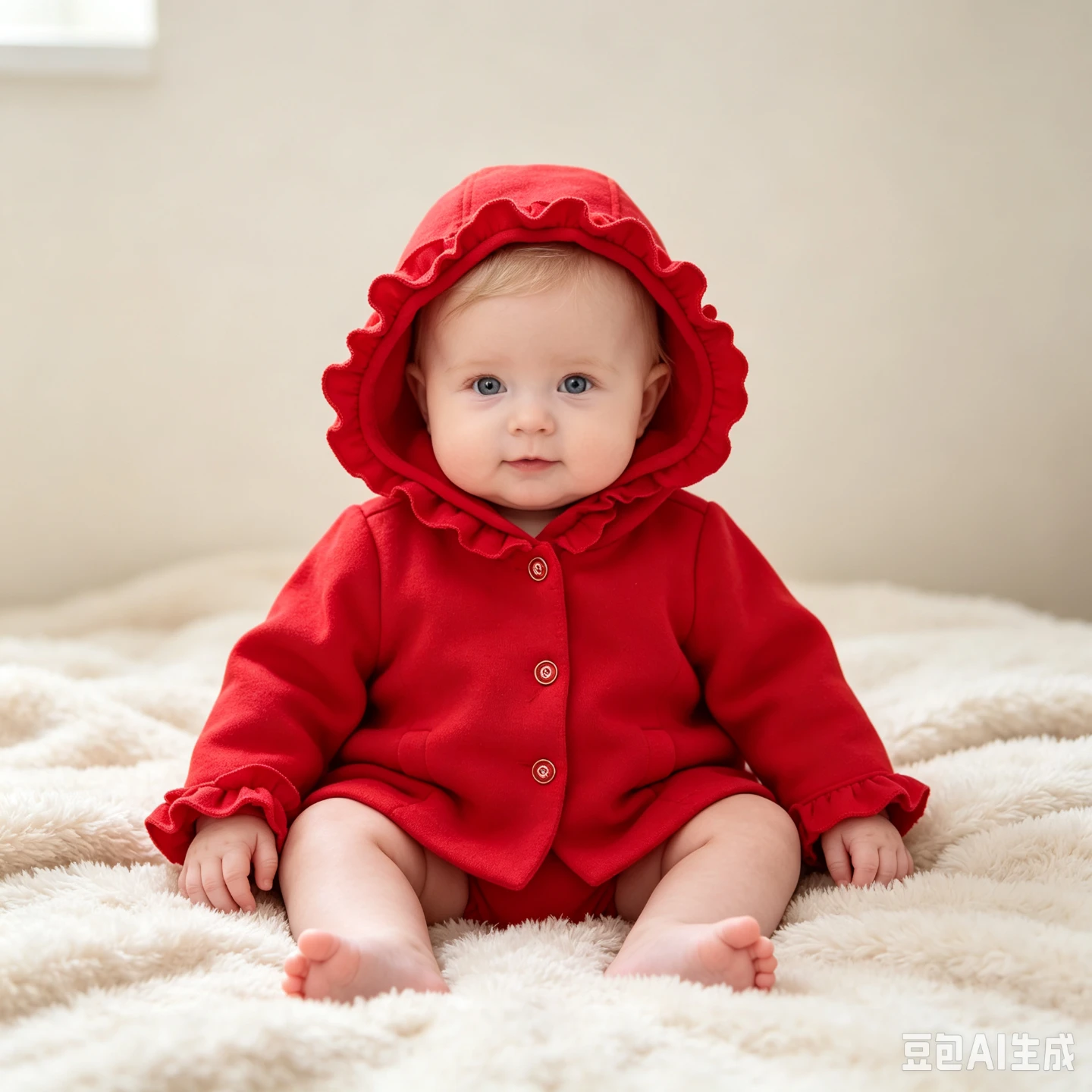 Mayoral Baby Red Ruffled Coat 6m