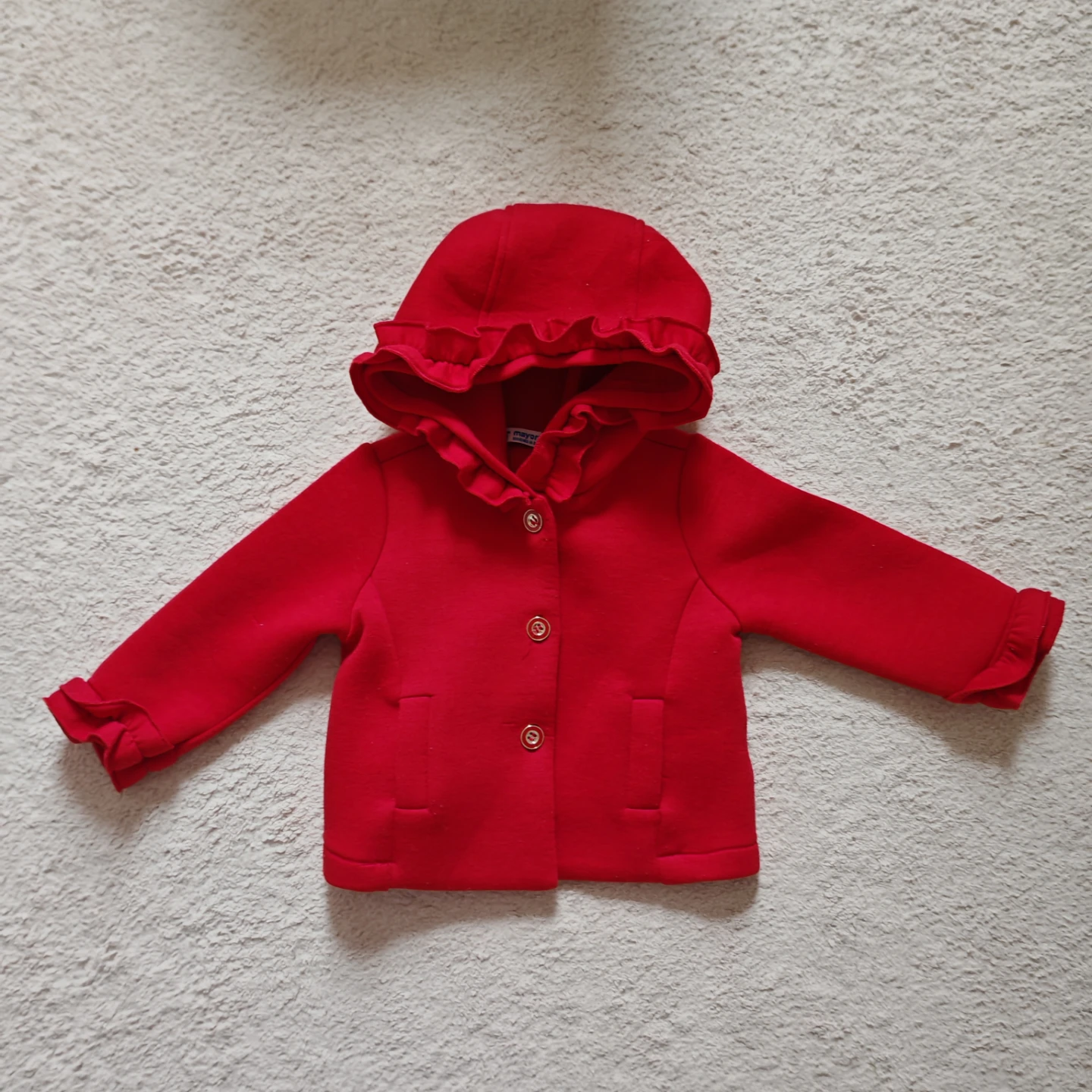 Mayoral Baby Red Ruffled Coat 6m - photo 2