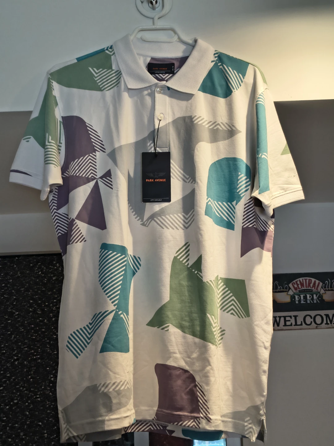 Park Avenue Geometric Print Polo T-Shirt (New) ~ XL - photo 2